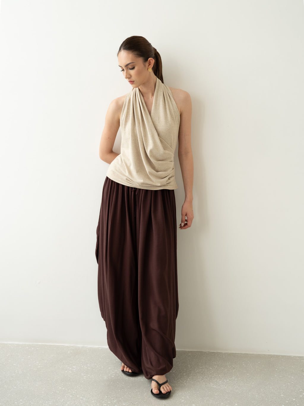 Calla Halterneck Draped Top