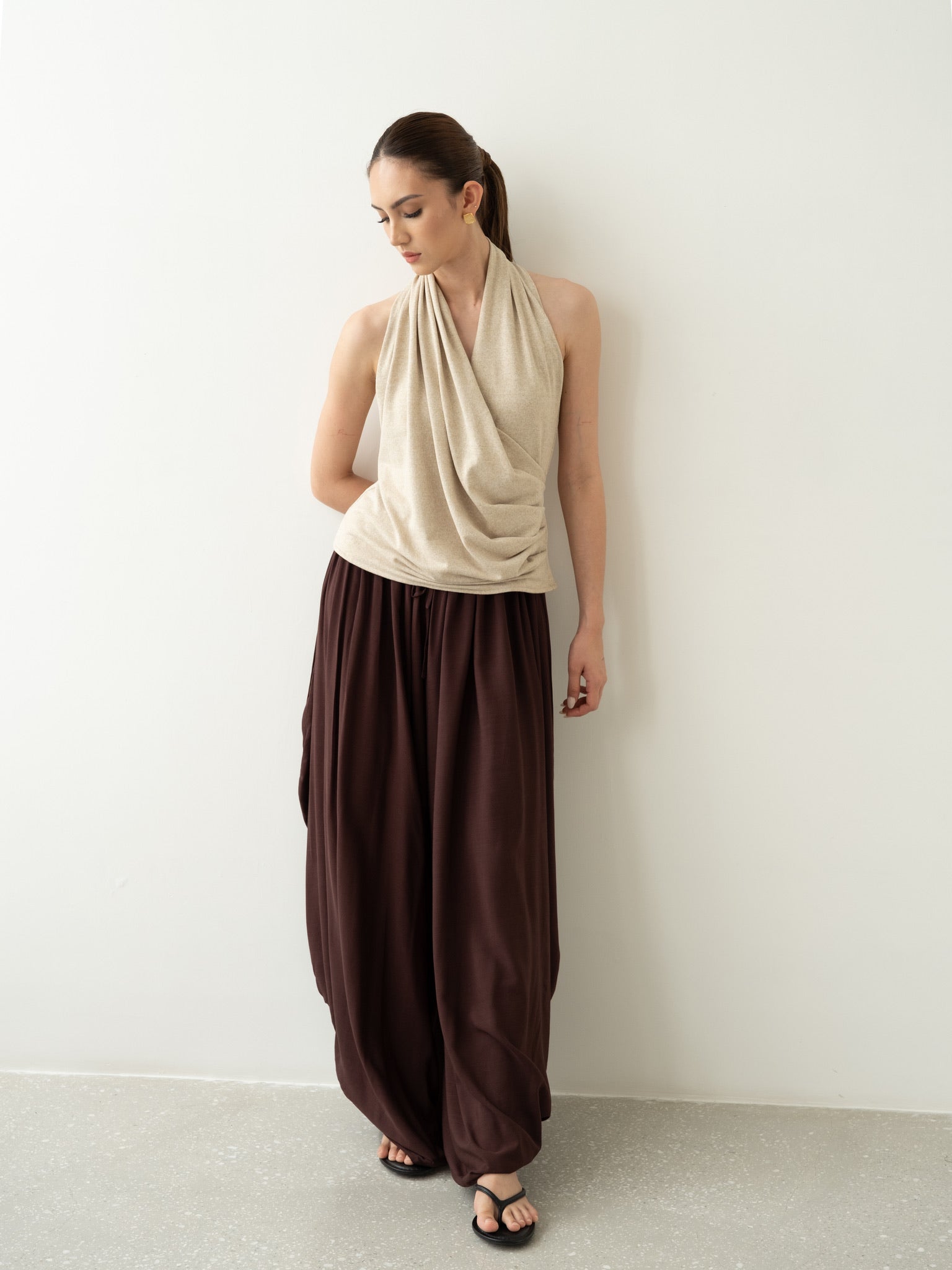 Calla Halterneck Draped Top