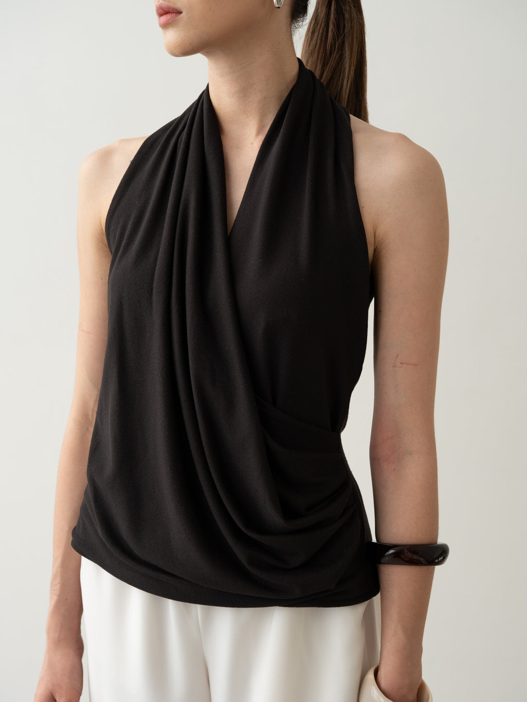 Calla Halterneck Draped Top