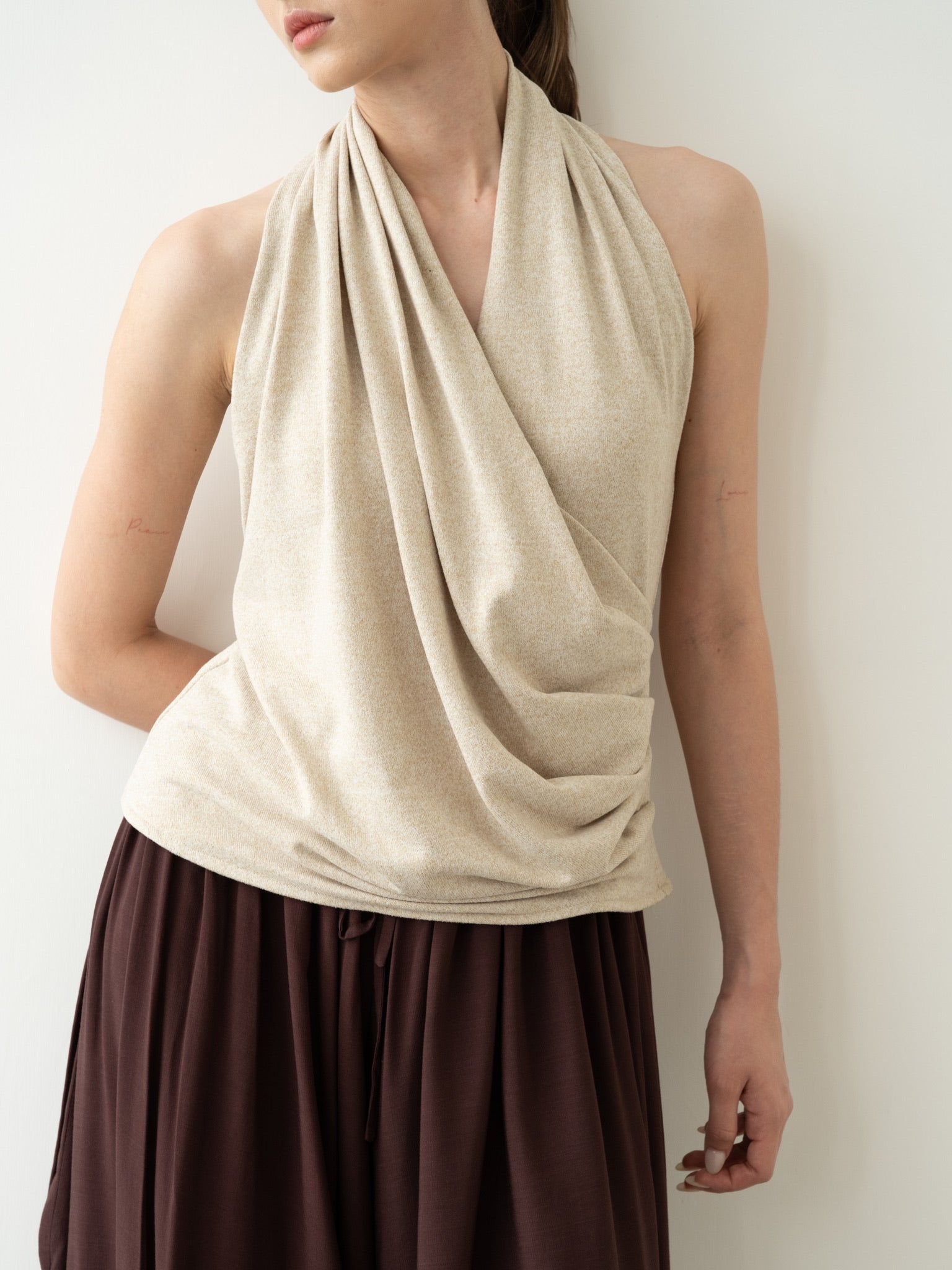 Calla Halterneck Draped Top