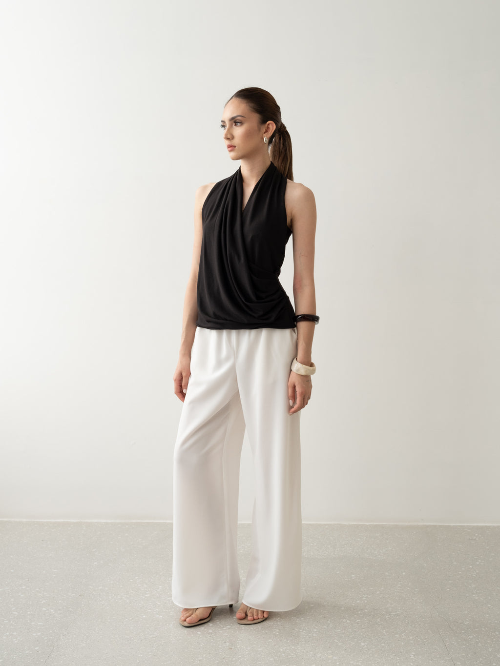 Calla Halterneck Draped Top