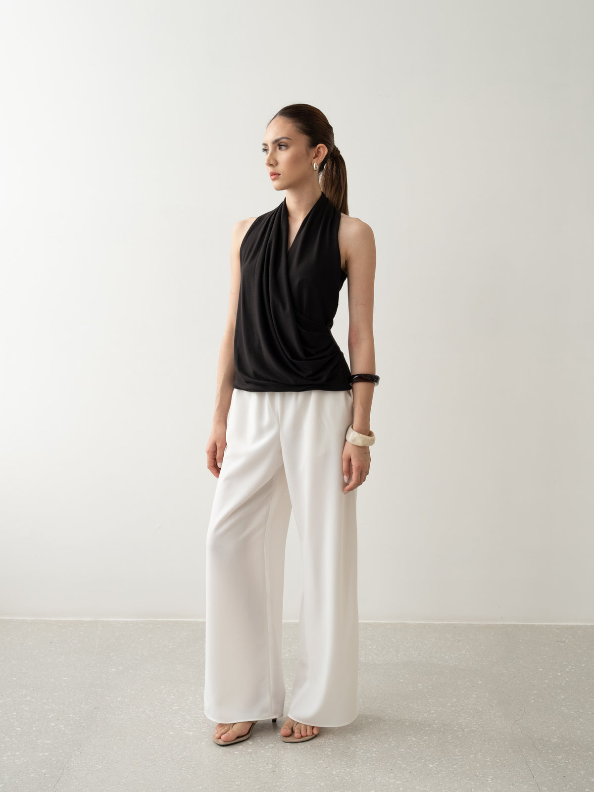 Calla Halterneck Draped Top