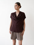 Palm Draped Cowl Top