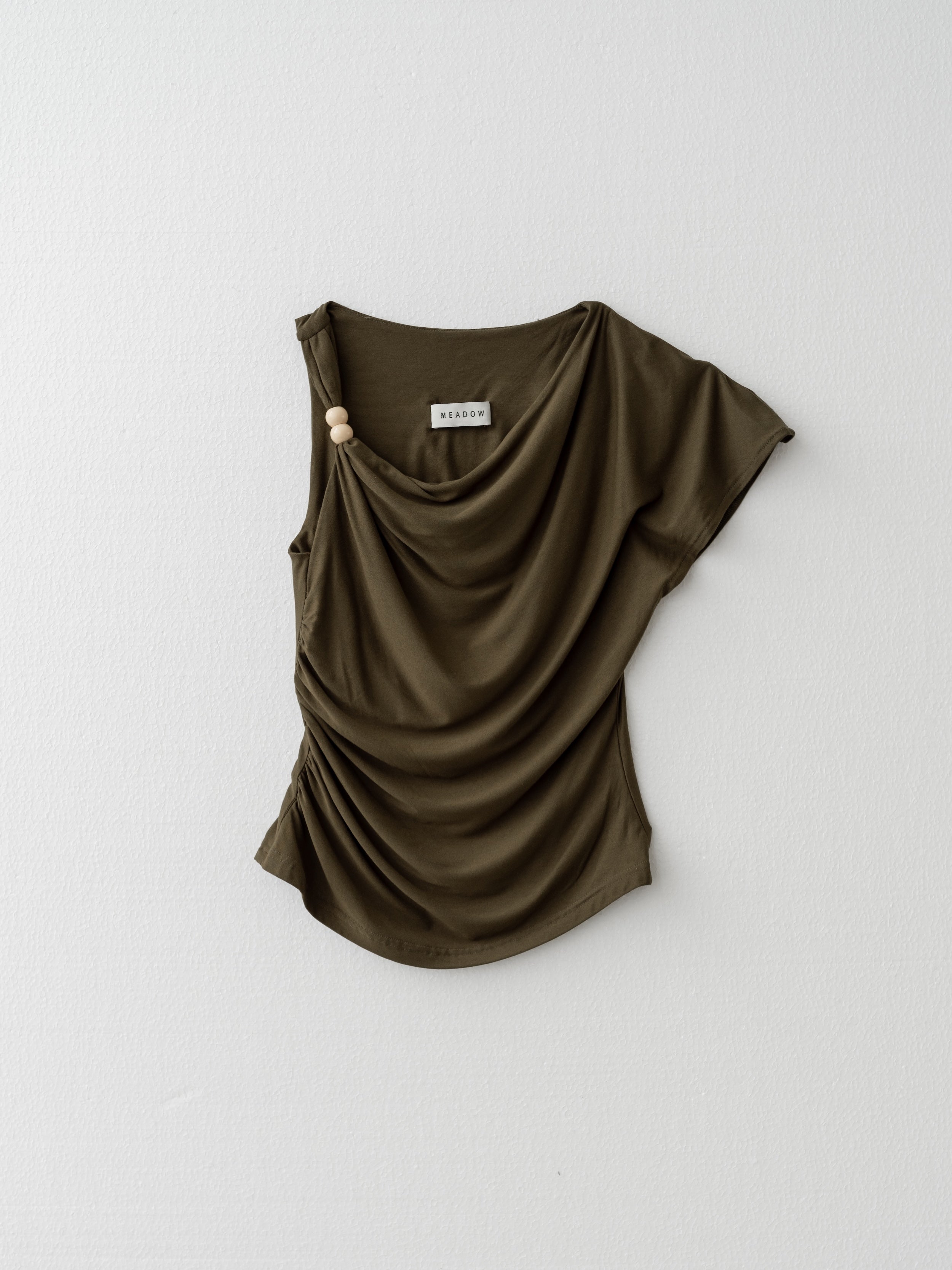 Wood Asymmetrical Bead Top