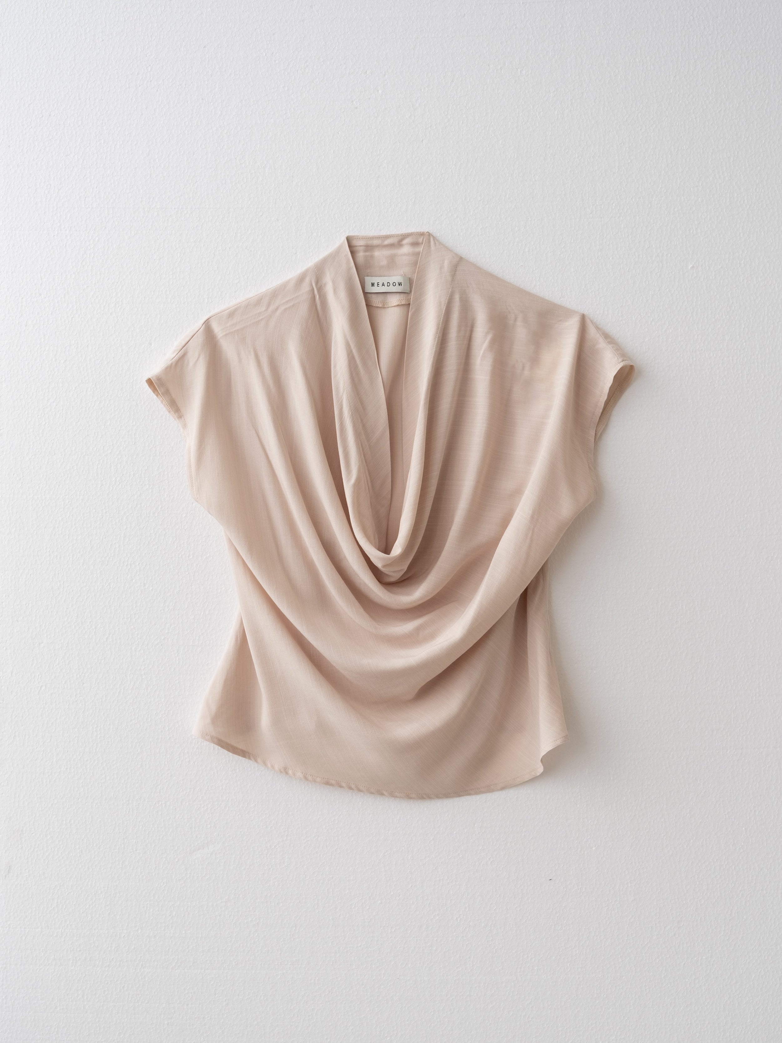 Palm Draped Cowl Top